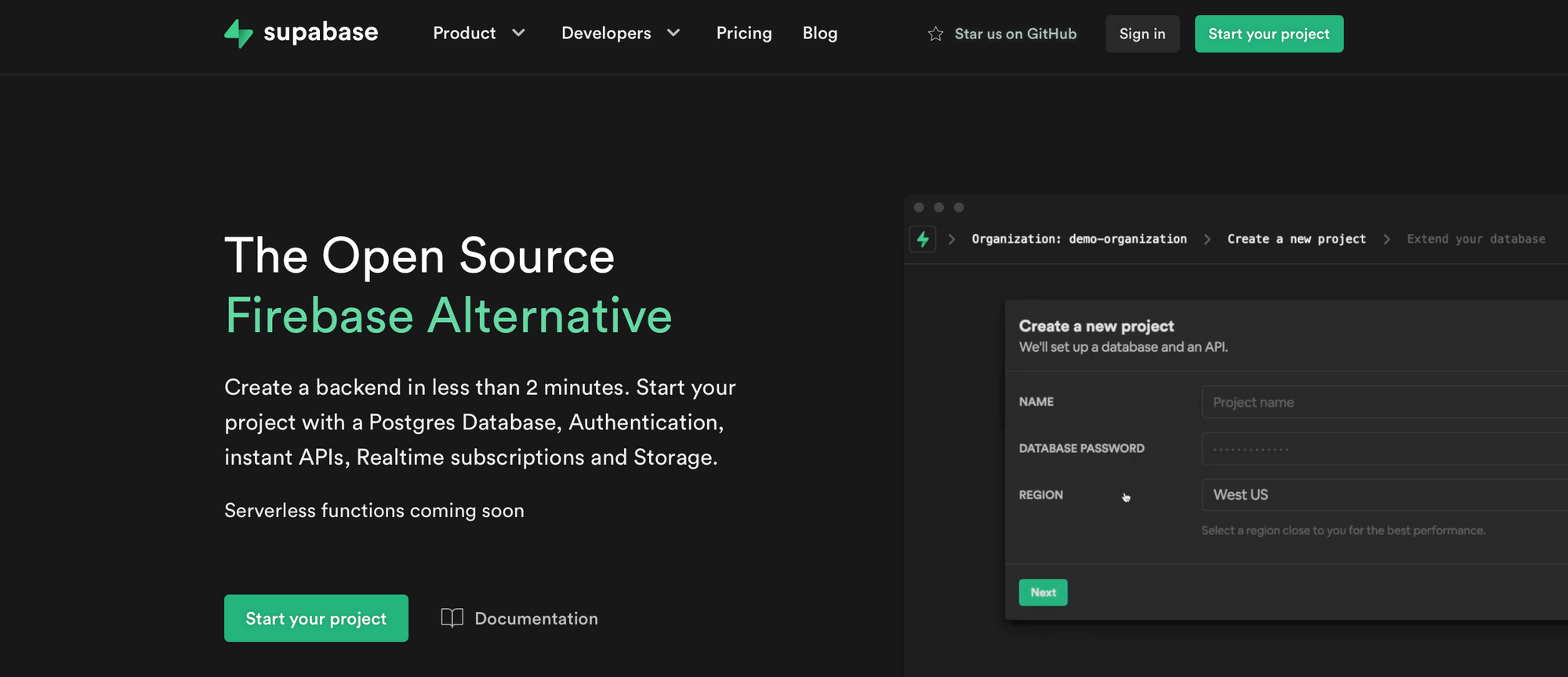 Supabase open source firebase alternative